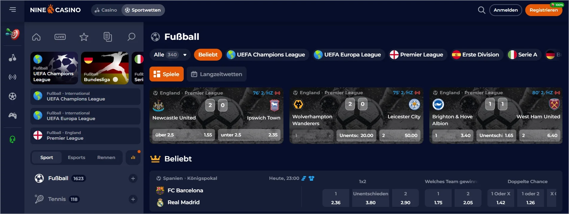 Nine Casino Sportwetten Schweiz